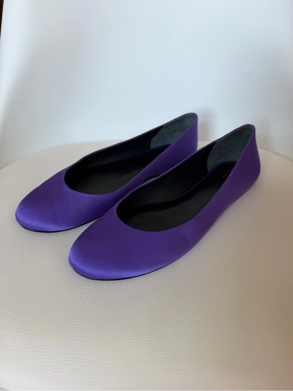 Reformation x Courtney Grow Satin Ballet Flats Purple Size 8